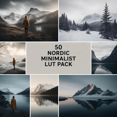 50 Nordic Minimalist LUT Pack - Cinematic Nordic Minimalist Color Grading LUTs for Photographers and Videographers