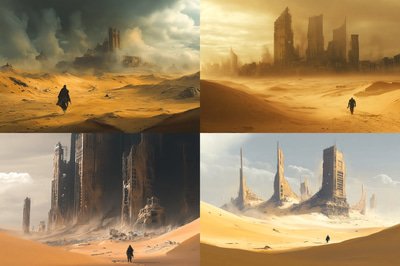 Post-Apocalyptic Desert with Sandstorms - Immersive Sci-Fi Digital Art for Futuristic Storytelling