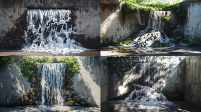 Gravity Rush Vertical Water Mirage - Immersive 3D Graffiti Art for Urban Creatives and Visual Storytelling