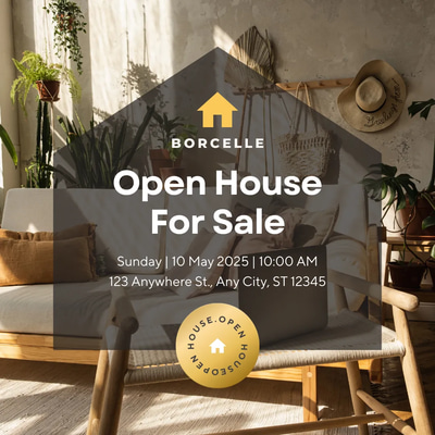 BoldInvite Gold Black Open House IG Post - Elegant Branding Template for Commercial Real Estate Marketing