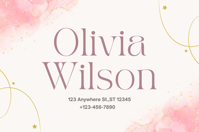 Gold Line Address Label - Pink Watercolor Accent - Elegant Shipping & Retail Label Templates for Professional Branding