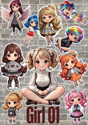 10 Girl Moments Sticker Pack 01 - Charming Romantic Stickers for Personal Expression & Creative Projects