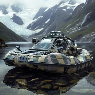 GhostManta Adaptive Hover Scout Concept - Visionary Vehicle Design for Futuristic Creators and Concept Artists