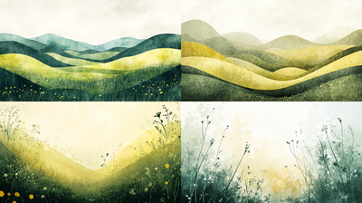 Abstract Meadow Landscape - Serene Verdant Horizon Art for Creative Decor and Digital Projects
