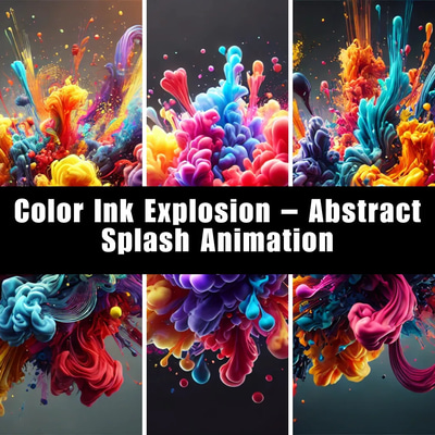 Color Ink Explosion Abstract Splash Animation - Dynamic Stock Video for Creative Projects and Visual Storytelling