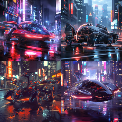 SkyGlide Urban Hover Vehicle Concept - Visionary Urban Vehicle Design for Futuristic Creators and Concept Artists