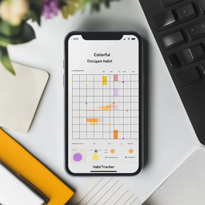 Colorful Discipline Elegant Habit Tracker - Vibrant Self-Care Planner for Mindful Productivity and Personal Growth