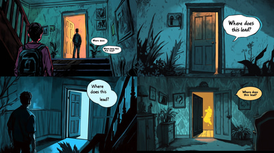 Hidden Secret Discovery Comic - Dark Horror Comic Art for Immersive Storytelling and Visual Thrills