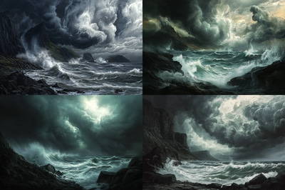 Dramatic Storm Rolling In - Intense Nature Illustration - Captivating Wall Art for Home and Office Décor