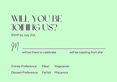 Beige Minimal RSVP Wedding Card - Elegant Business & Event Invitation Templates for Professional Use