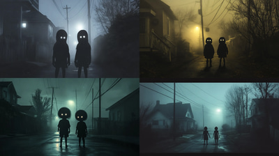 Black-Eyed Kids Eyes of the Void - Dark Urban Legends Artwork for Horror Enthusiasts and Creative Projects