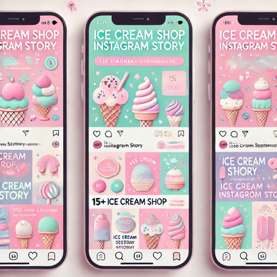 15+ Ice Cream Shop Instagram Story - Fresh & Engaging Social Media Templates for Dessert Brands