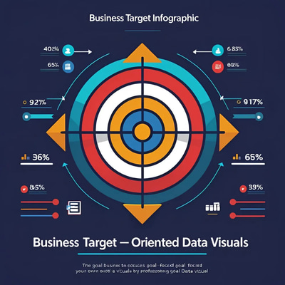 Business Target Infographic - Goal-Oriented Data Visuals for Strategic Planning and Clear Communication