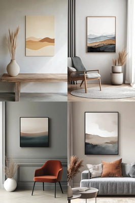 Minimalist Abstract Landscape - Wall Art Serenity - Modern Minimalist Wall Art for Calm, Contemporary Spaces and Creative Interiors