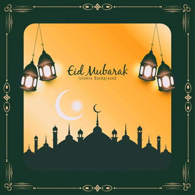 Eid Mubarak Poster - Elegant Islamic Festival Background - Refined Celebration Art for Cultural Events and Community Greetings