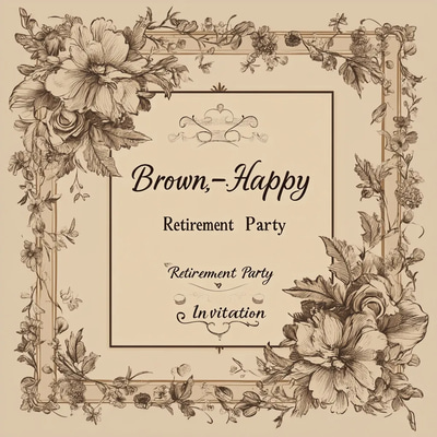 Brown Happy Retirement Party Invitation - Elegant GoldenYears Studio Retirement Celebration Invite for Memorable Farewells