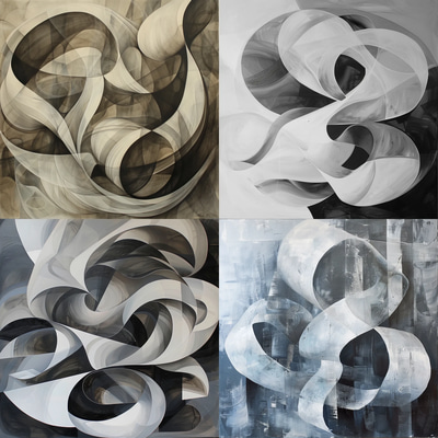 Lyrical Abstract - Graceful Intertwined Forms - Ethereal Abstract Art for Creative Spaces and Personal Expression