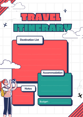 Memphis Motion Pink Green Travel Organizer - Stylish & Functional Travel Planner for Efficient Trip Management