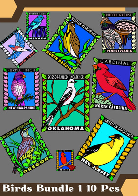 10 Whimsical Birds Avian Clipart Bundle Vol1 - Playful Vector Illustrations for Creative Wildlife and Nature Projects