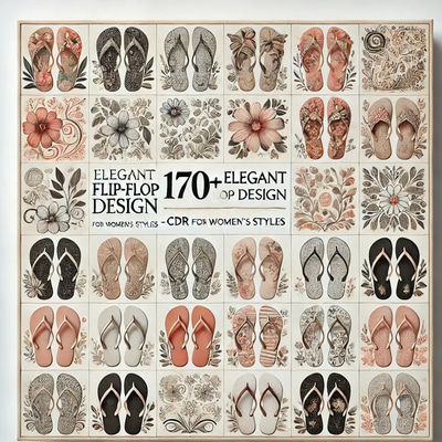 170+ Elegant Flip-Flop Design - CDR for Women's Styles - Stylish Vector Graphics for Fashion and Branding Projects