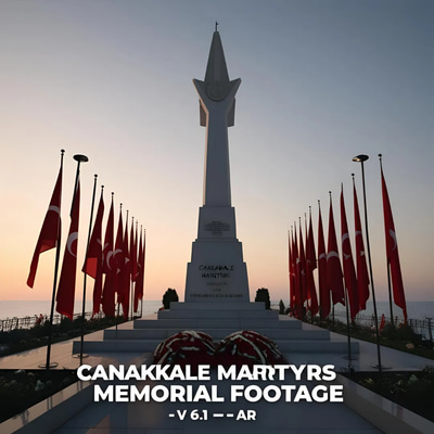Canakkale Martyrs Memorial Footage - Cinematic Military Stock Video for Security and Historical Projects