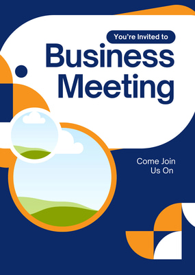 Blue White Corporate Meeting Invitation - Professional Business Invite Template for Seamless Event Planning