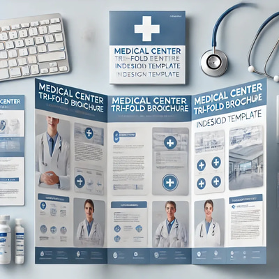 Medical Center Tri-Fold Brochure - InDesign Template - Professional Health & Fitness Appointment Brochure for Medical Services
