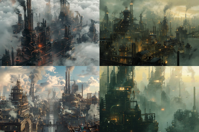 Ironhaven Victorian Tech Metropolis - Immersive Digital Concept Environments for Futuristic Urban Art and Storytelling