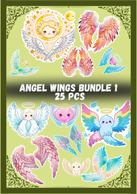 50+ Celestial Wings Ultimate Sticker Bundle - Ethereal Angel & Fairy Sticker Collection for Creative Projects