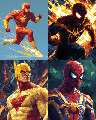 Modern Superhero Pixel Portrait - Vibrant Retro Pixel Art Portraits for Digital Creators and Gamers