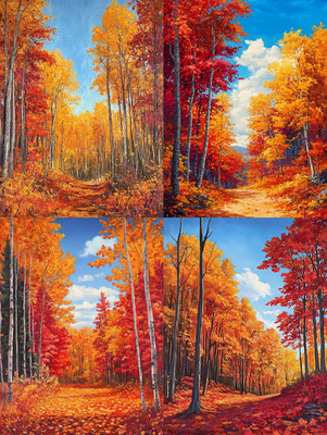 Autumn Scene Painting - Serene Landscape Art for Timeless Wall Decor and Creative Spaces