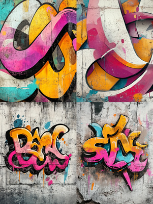 Graffiti Tag With Zombie Style - Edgy Horror-Inspired Urban Art for Dark Creative Projects and Streetwear Designs