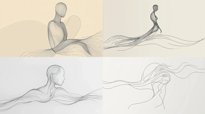 Minimalist Line Art with Elegant Curves - Modern Style - Sleek Modern Wall Art for Contemporary Spaces and Creative Interiors
