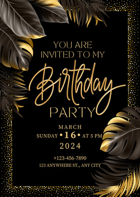 Gold Luxe Birthday Party Invitation - Elegant and Customizable Invitation Design for Memorable Celebrations