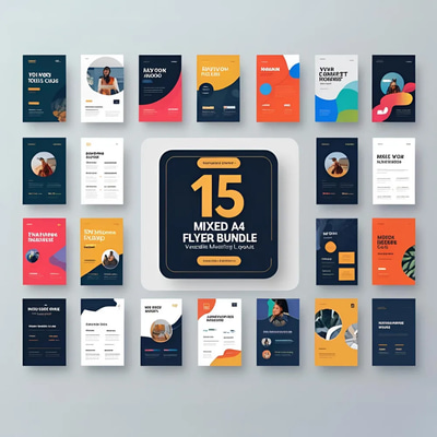 15 Mixed A4 Flyer Bundle - Versatile Marketing Layouts for Professional Brand Promotion and Campaigns