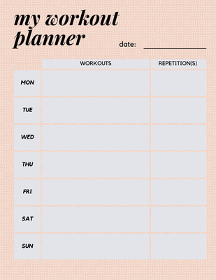 Dusty Rose Workout Log - Peach Gray Black Feminine - Stylish Fitness Planner for Wellness and Goal Tracking