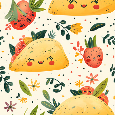 100 Foodie Paradise Patterns - Vibrant Culinary-Inspired Seamless Designs for Creators and Brands 2025