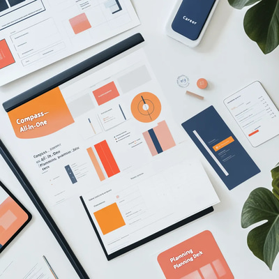 Career Compass All-In-One Planning Deck - Streamlined Project & Work Organizer for Career Success