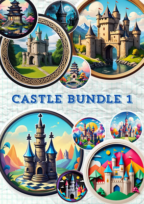 10 Castle Charm Sticker Pack - Whimsical Vinyl-Style Home & Castle Stickers for Creative Projects