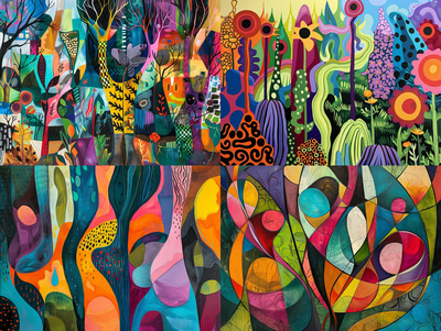 Chroma Eden - Geometric Flora - Abstract Digital Environments for Creative Visual Storytelling and Designers