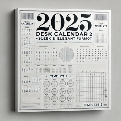 2025 Desk Calendar Template 2 - Sleek & Elegant Design for Professional and Personal Planning