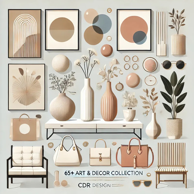 65+ Art & Decor Themed Vector Collection - Stylish Fashion & Lifestyle Vector Graphics for Creative Design Projects