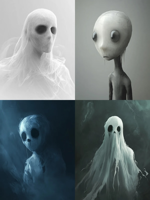 Ghostly Apparition Character - Dark Horror Art for Spooky Visuals and Creative Storytelling