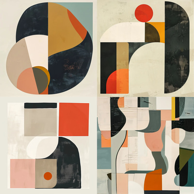 Minimal Abstract Overlapping Shapes - Clean Minimalist Art for Modern Interiors and Creative Spaces