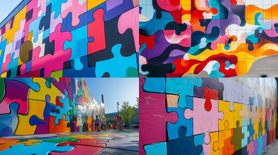 Giant Colorful Graffiti Piece - Vibrant Interactive Street Art for Urban Creators and Public Spaces