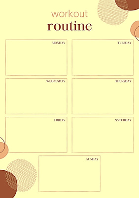 Weekly Workout Routine Planner Template - Organized Fitness Planning for Health Enthusiasts and Trainers