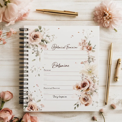 Botanical Feminine Daily Companion - Elegant Planner for Organized, Mindful Living and Productivity Boost