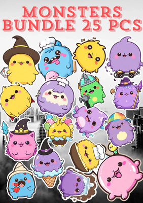 25 Monster Zone Sticker Collection - Spooky Haunted & Paranormal Art for Creators and Storytellers