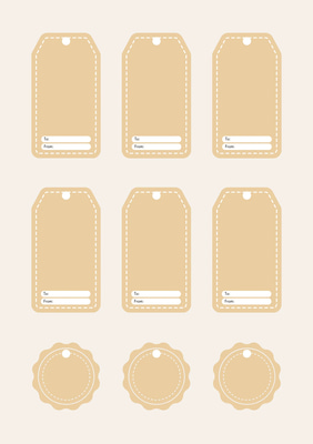 Eid Mubarak Tag Cute Beige Orange Minimal - Stylish Packaging Label Template for Festive Branding and Commercial Use