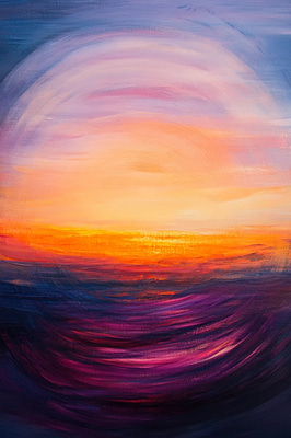 Abstract Sunset Landscape - Vibrant Contemporary Landscape Art for Inspiring Creative Spaces and Prints